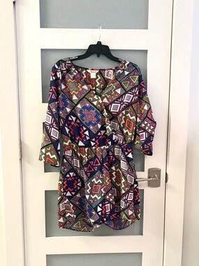 Multicolor Geometric Print Jumpsuit Romper - Women's